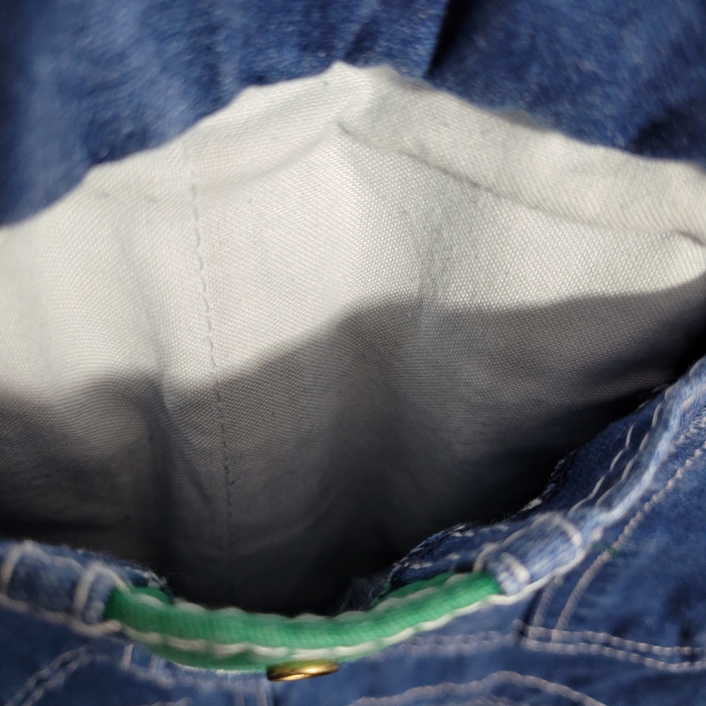 Liberty Blue Denim Overalls with Green Accents - Picture 8 of 13